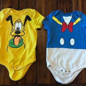 Disney Pluto and Donald Duck Bodysuit Set - Yellow and Blue
